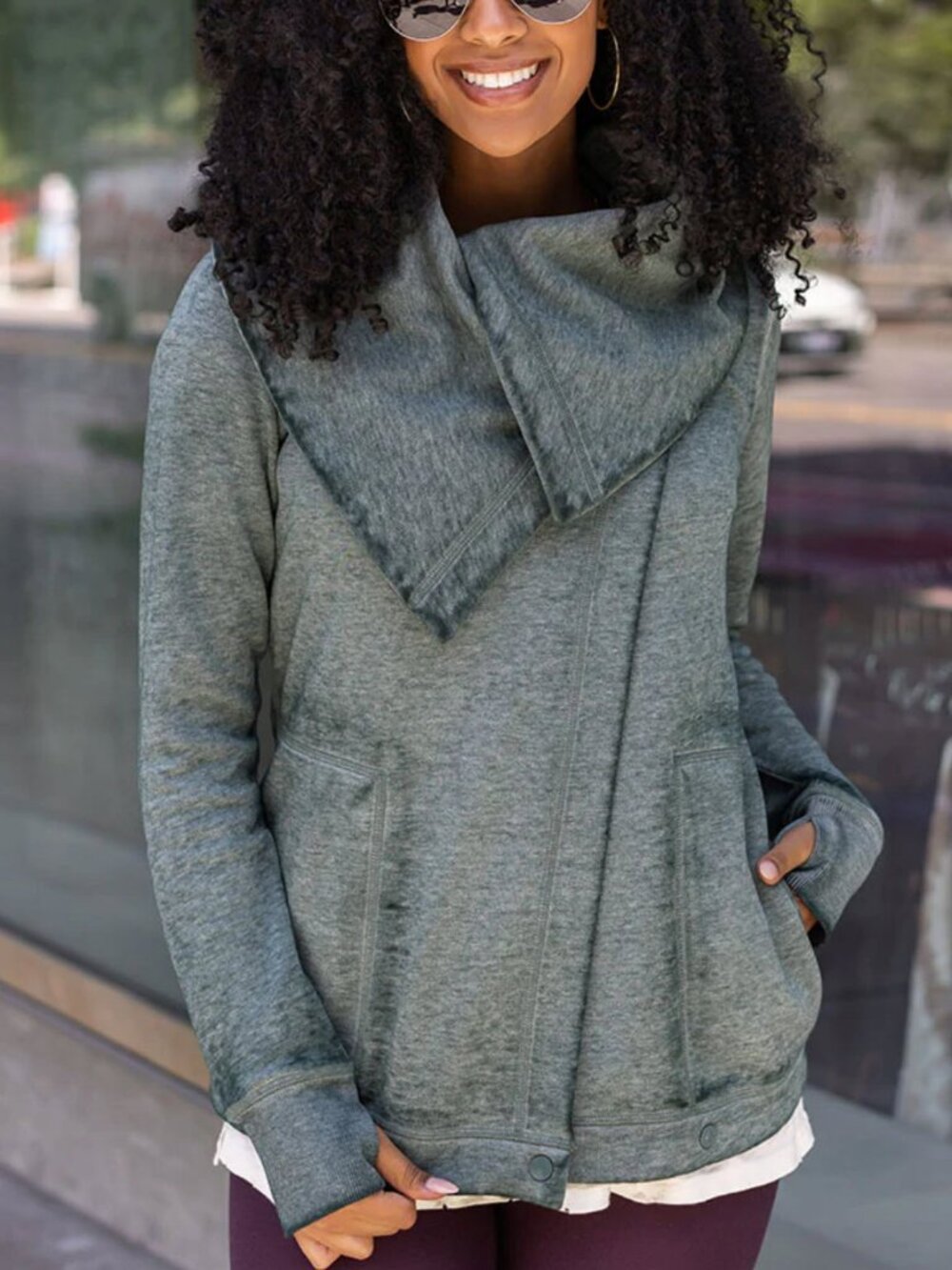 Grace & Lace XL Washed Evergreen Fleece Wrap Up